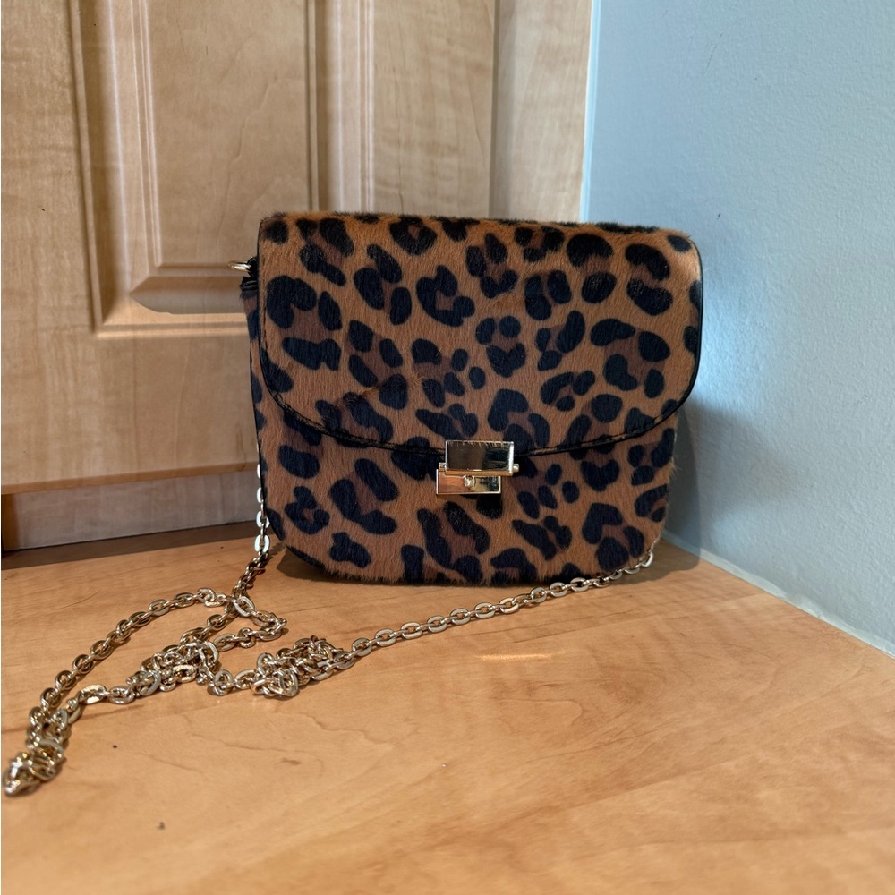 Leopard Print Chain Small Shoulder Bag